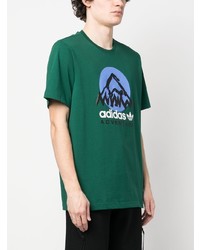 T-shirt à col rond imprimé vert adidas
