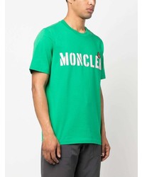 T-shirt à col rond imprimé vert Moncler