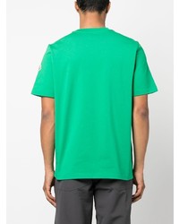 T-shirt à col rond imprimé vert Moncler