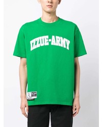 T-shirt à col rond imprimé vert Izzue