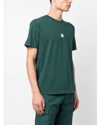 T-shirt à col rond imprimé vert Stone Island