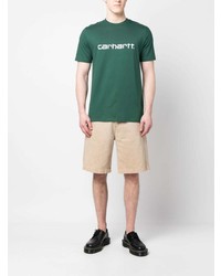 T-shirt à col rond imprimé vert Carhartt WIP