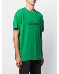 T-shirt à col rond imprimé vert Givenchy