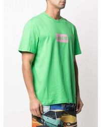 T-shirt à col rond imprimé vert MSGM