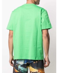 T-shirt à col rond imprimé vert MSGM