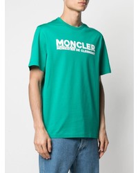 T-shirt à col rond imprimé vert Moncler