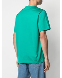 T-shirt à col rond imprimé vert Moncler