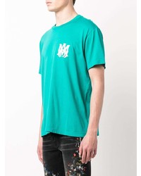 T-shirt à col rond imprimé vert Amiri