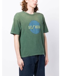 T-shirt à col rond imprimé vert VISVIM