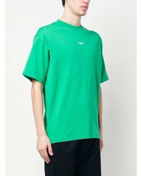 T-shirt à col rond imprimé vert Drôle De Monsieur