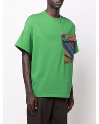 T-shirt à col rond imprimé vert Emporio Armani