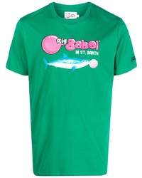 T-shirt à col rond imprimé vert MC2 Saint Barth