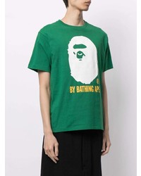 T-shirt à col rond imprimé vert A Bathing Ape