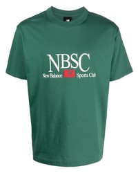 T-shirt à col rond imprimé vert New Balance
