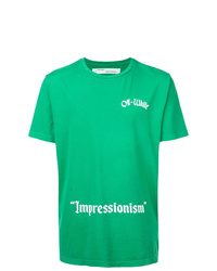 T-shirt à col rond imprimé vert Off-White