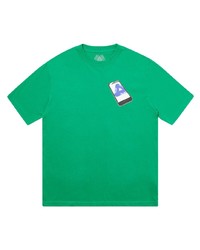 T-shirt à col rond imprimé vert Palace