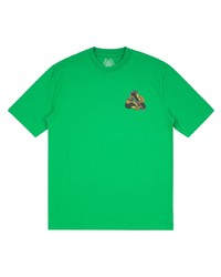 T-shirt à col rond imprimé vert Palace