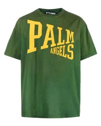 T-shirt à col rond imprimé vert Palm Angels