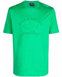 T-shirt à col rond imprimé vert Paul & Shark