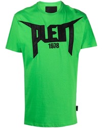 T-shirt à col rond imprimé vert Philipp Plein