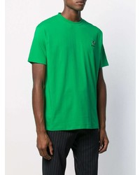 T-shirt à col rond imprimé vert Raf Simons X Fred Perry
