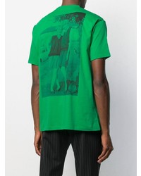 T-shirt à col rond imprimé vert Raf Simons X Fred Perry