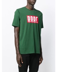 T-shirt à col rond imprimé vert Diesel