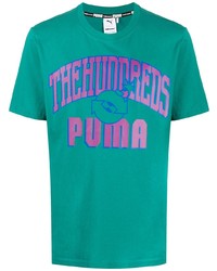 T-shirt à col rond imprimé vert Puma