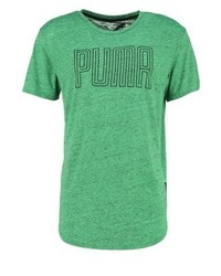 T-shirt à col rond imprimé vert Puma