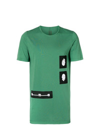 T-shirt à col rond imprimé vert Rick Owens DRKSHDW