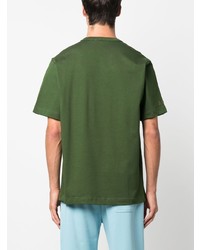 T-shirt à col rond imprimé vert Helmut Lang