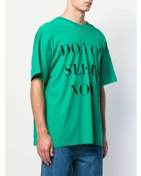 T-shirt à col rond imprimé vert Botter