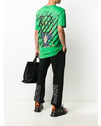 T-shirt à col rond imprimé vert Philipp Plein