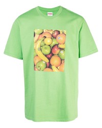 T-shirt à col rond imprimé vert Supreme