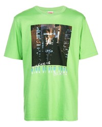 T-shirt à col rond imprimé vert Supreme