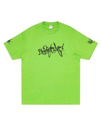 T-shirt à col rond imprimé vert Supreme