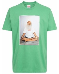 T-shirt à col rond imprimé vert Supreme