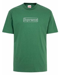 T-shirt à col rond imprimé vert Supreme