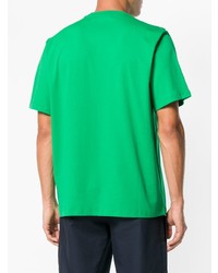 T-shirt à col rond imprimé vert MSGM