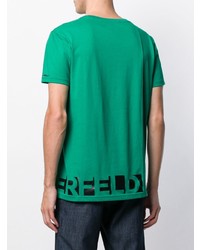 T-shirt à col rond imprimé vert Karl Lagerfeld