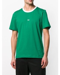 T-shirt à col rond imprimé vert Helmut Lang