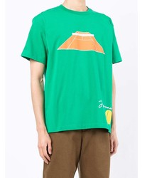 T-shirt à col rond imprimé vert Jacquemus