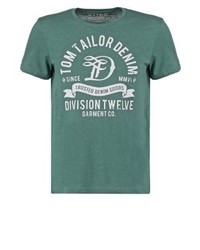 T-shirt à col rond imprimé vert Tom Tailor