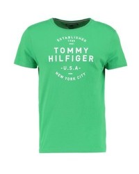 T-shirt à col rond imprimé vert Tommy Hilfiger