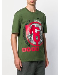 T-shirt à col rond imprimé vert McQ Alexander McQueen