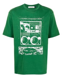 T-shirt à col rond imprimé vert UNDERCOVE