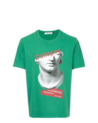 T-shirt à col rond imprimé vert Undercover