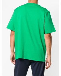 T-shirt à col rond imprimé vert MSGM