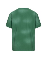 T-shirt à col rond imprimé vert Flaneur Homme