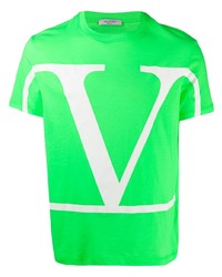 T-shirt à col rond imprimé vert Valentino